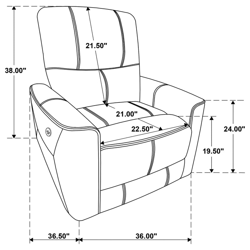 Dove Upholstered Power Recliner Chair With Smooth Power Recline And USB Charging - Gray by Unique Piece Furniture