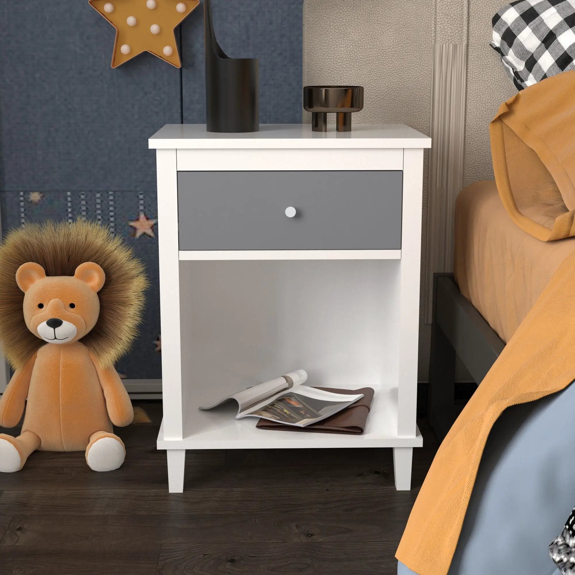 Nightstand With 1 Drawer 1 Shelf by HouseOfZazla