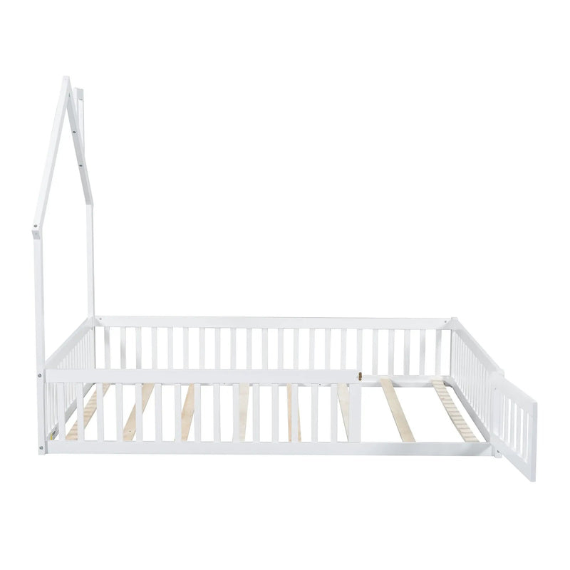 House Platform Bed With Guardrail by HouseOfZazla