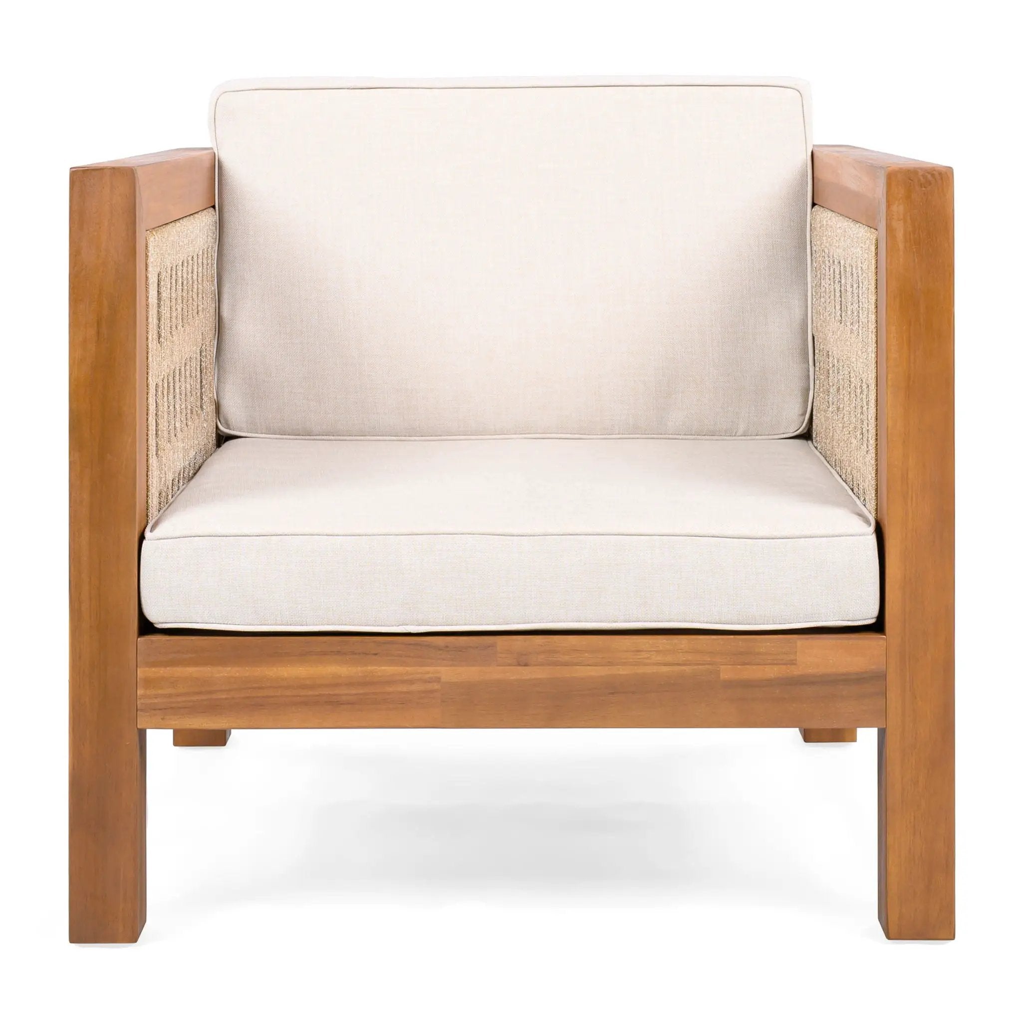 Outdoor Club Chair & Rope Arm And Cushions by HouseOfZazla