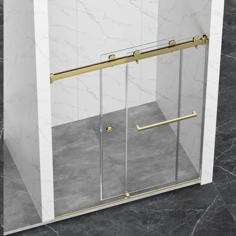 Frameless Shower Door with Double Sliding Design by HouseOfZazla