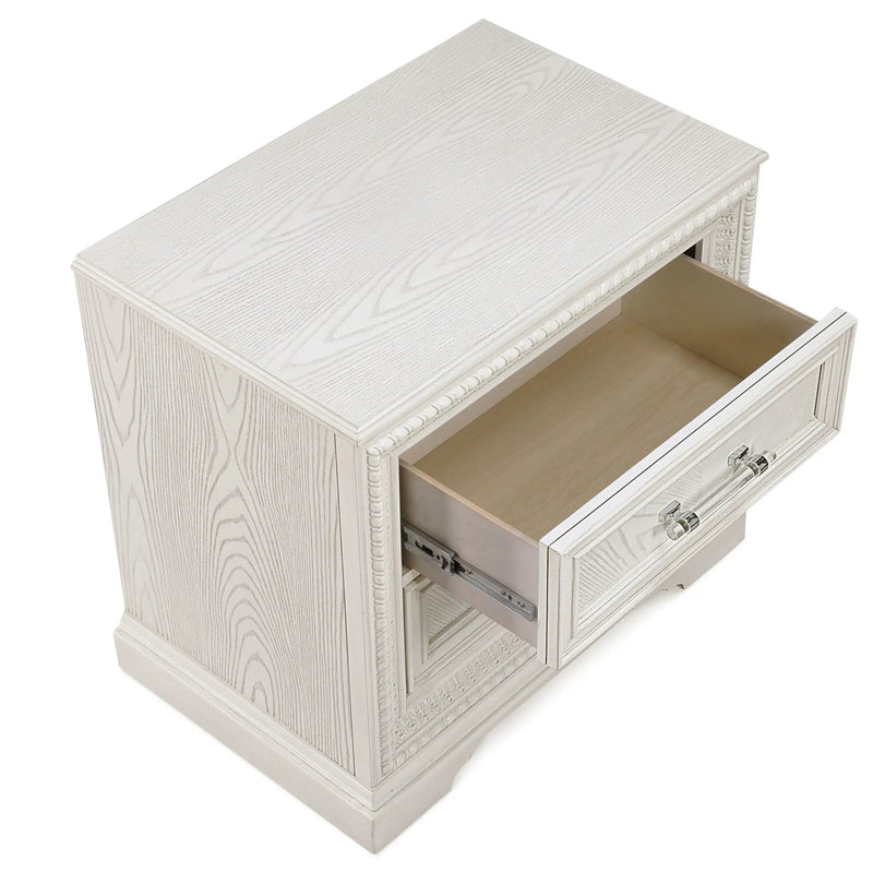 2 Drawer Storage Nightstand Bedroom Furniture - Antique White by Unique Piece Furniture