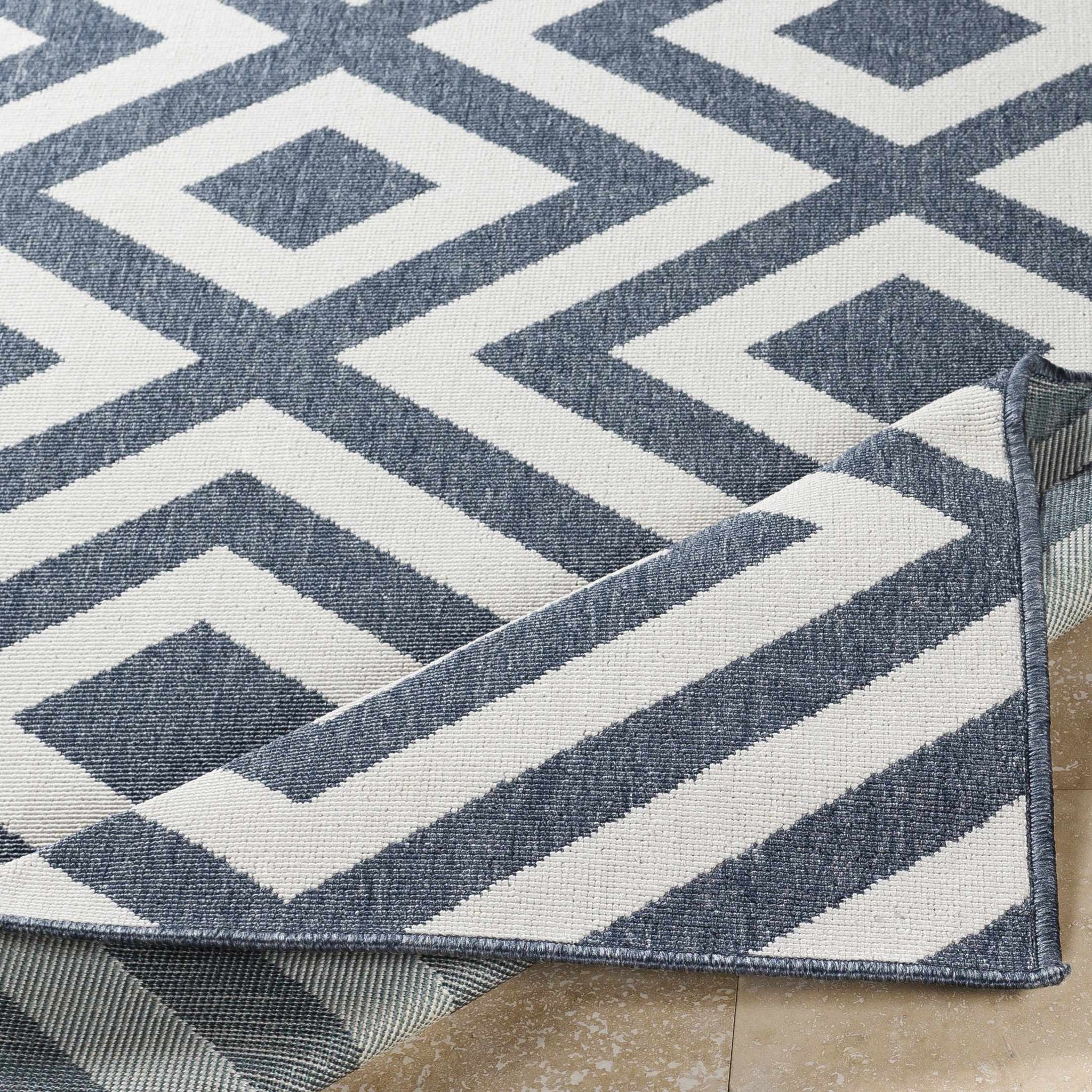 Spilsby Navy Blue Outdoor Rug - Clearance by Boutique Rugs