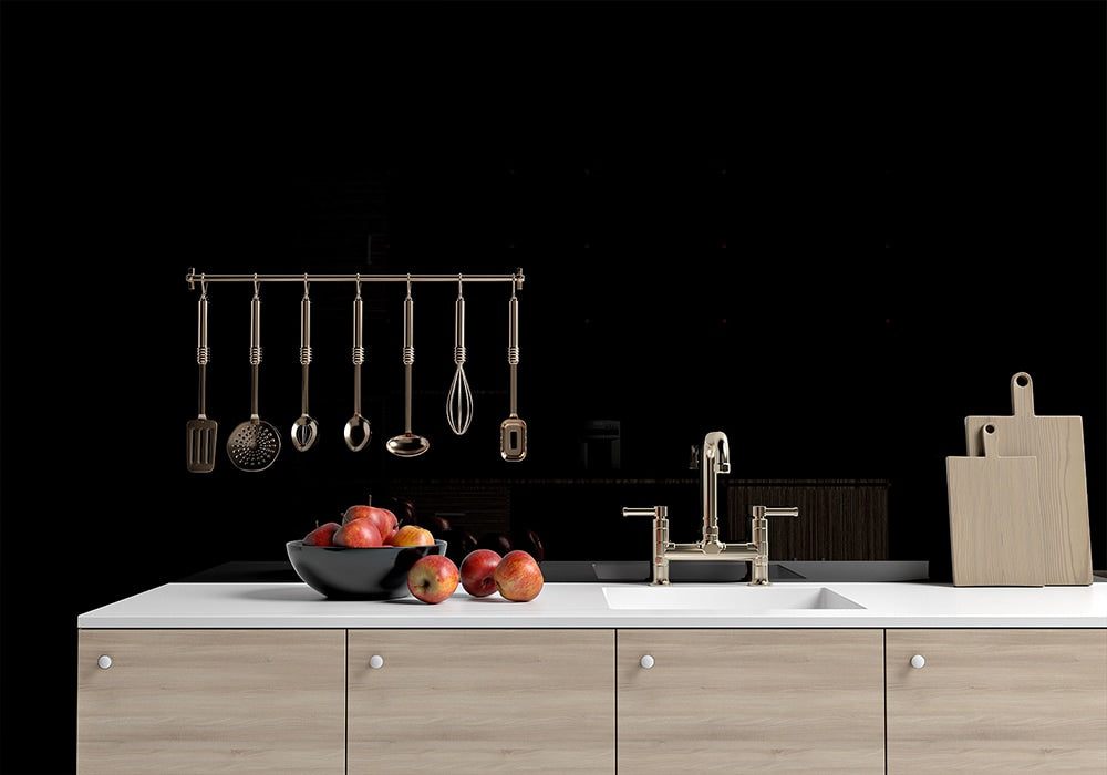 Absolute Black Extra Polished Granite Slab Random room scene 2