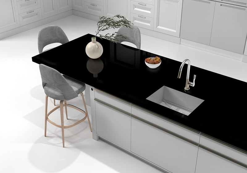 Absolute Black Extra Polished Granite Slab Random room scene 4