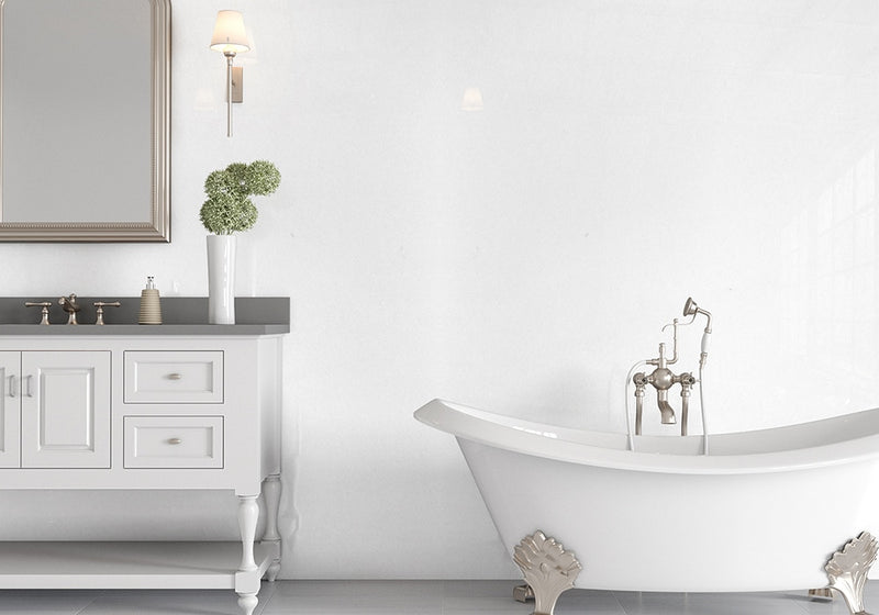 Absolute White Polished Marble Slab Random room scene