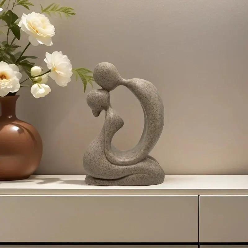 Modern Abstract Family Love Sculpture for Elegant Home Decor by House Of Avana