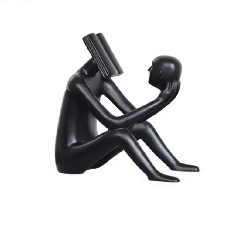 Abstract Seated Figure Sculpture Holding a Head by House Of Avana