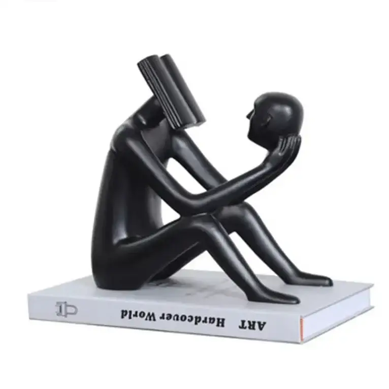 Abstract Seated Figure Sculpture Holding a Head by House Of Avana