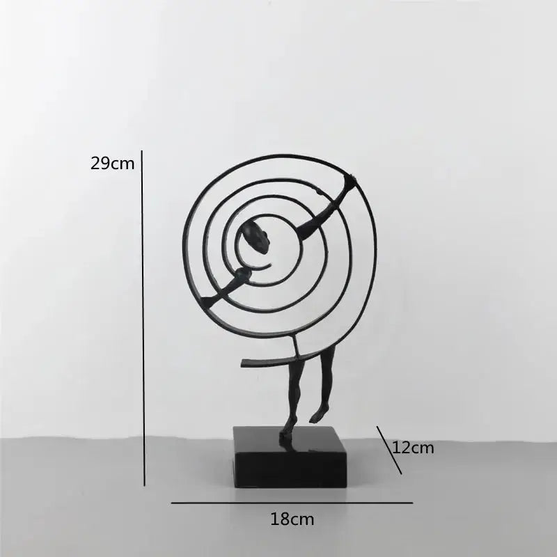 Abstract Iron Figurine Matte Black Cube Sculpture for Your Home Decor by House Of Avana