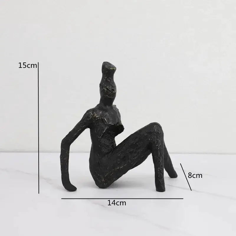 Abstract Iron Figurine Matte Black Cube Sculpture for Your Home Decor by House Of Avana