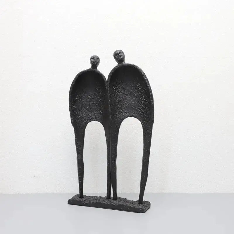 Abstract Iron Figurine Matte Black Cube Sculpture for Your Home Decor by House Of Avana