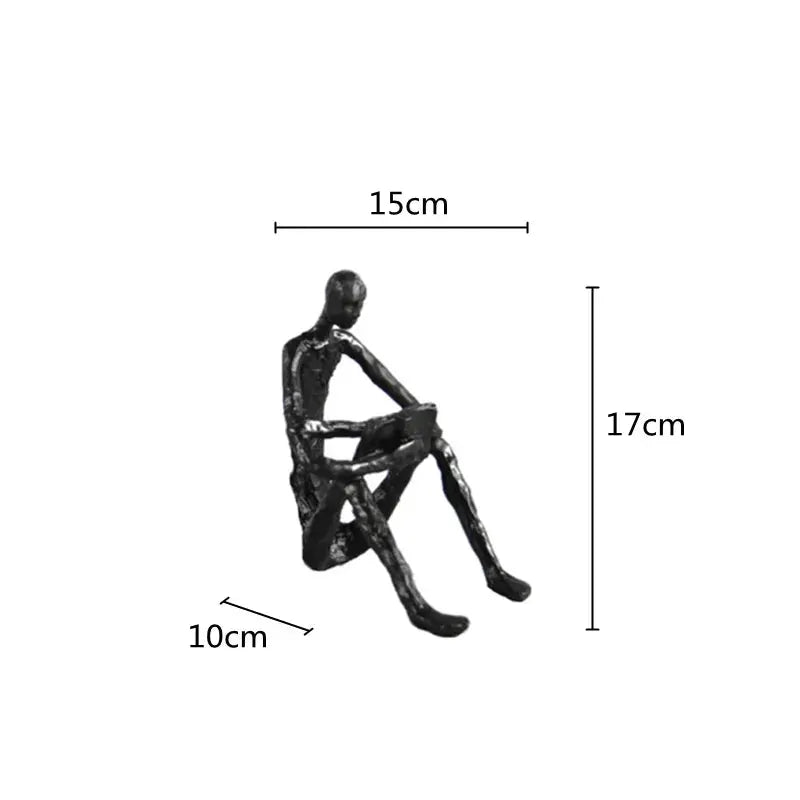 Modern Abstract Seated Thinker Sculpture for Minimalist Home Decor by House Of Avana
