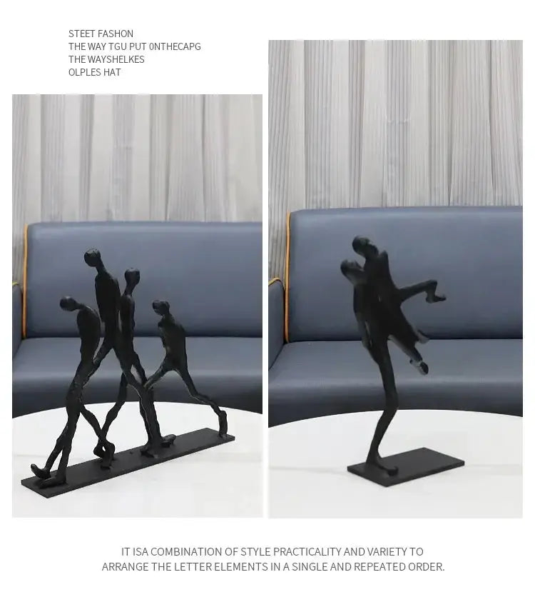 Modern Walking Human Figurines Sculpture by House Of Avana