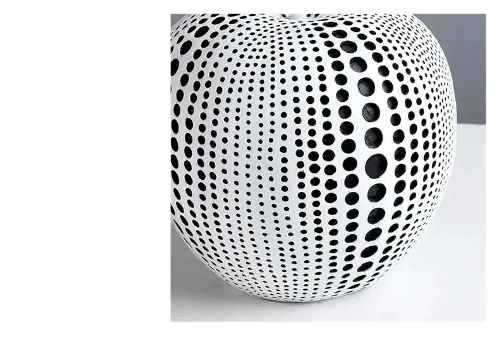 Modern Decorative Fruit Sculpture in Black & White by House Of Avana