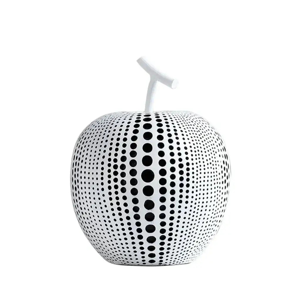 Modern Decorative Fruit Sculpture in Black & White by House Of Avana