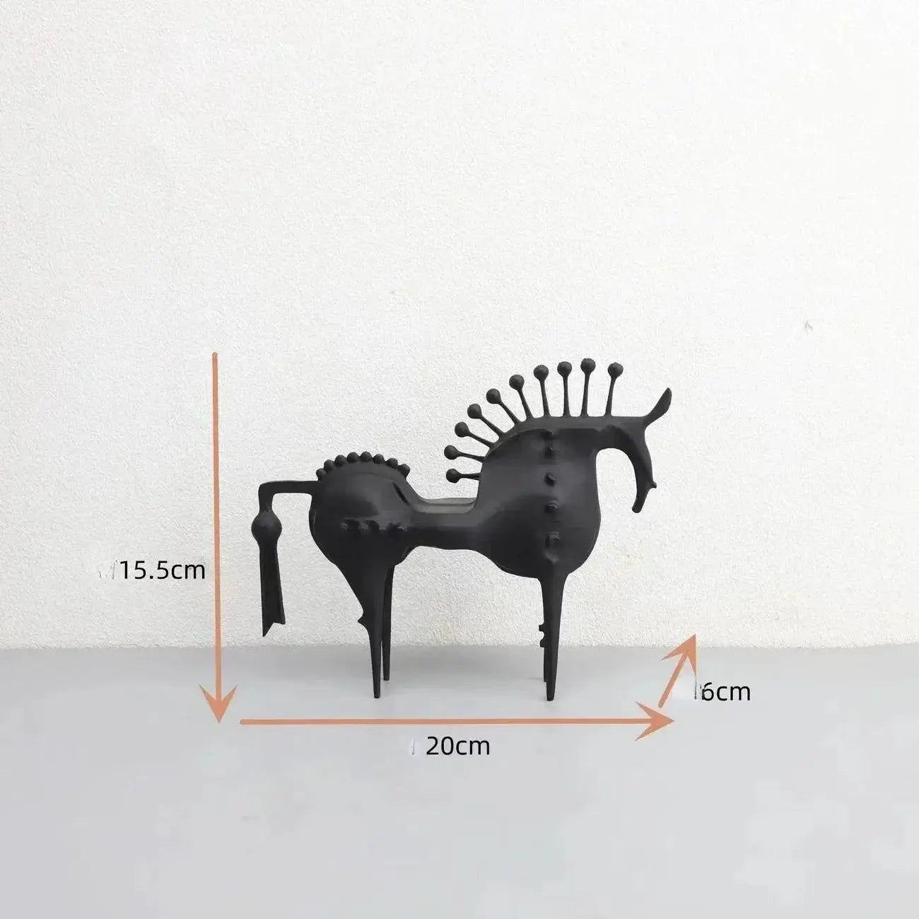 Abstract Horse Sculpture Matte Black Iron Decor for Your Modern Home by House Of Avana