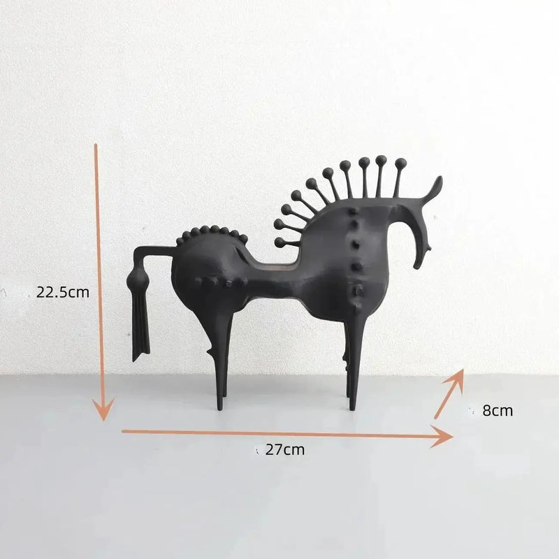 Abstract Horse Sculpture Matte Black Iron Decor for Your Modern Home by House Of Avana