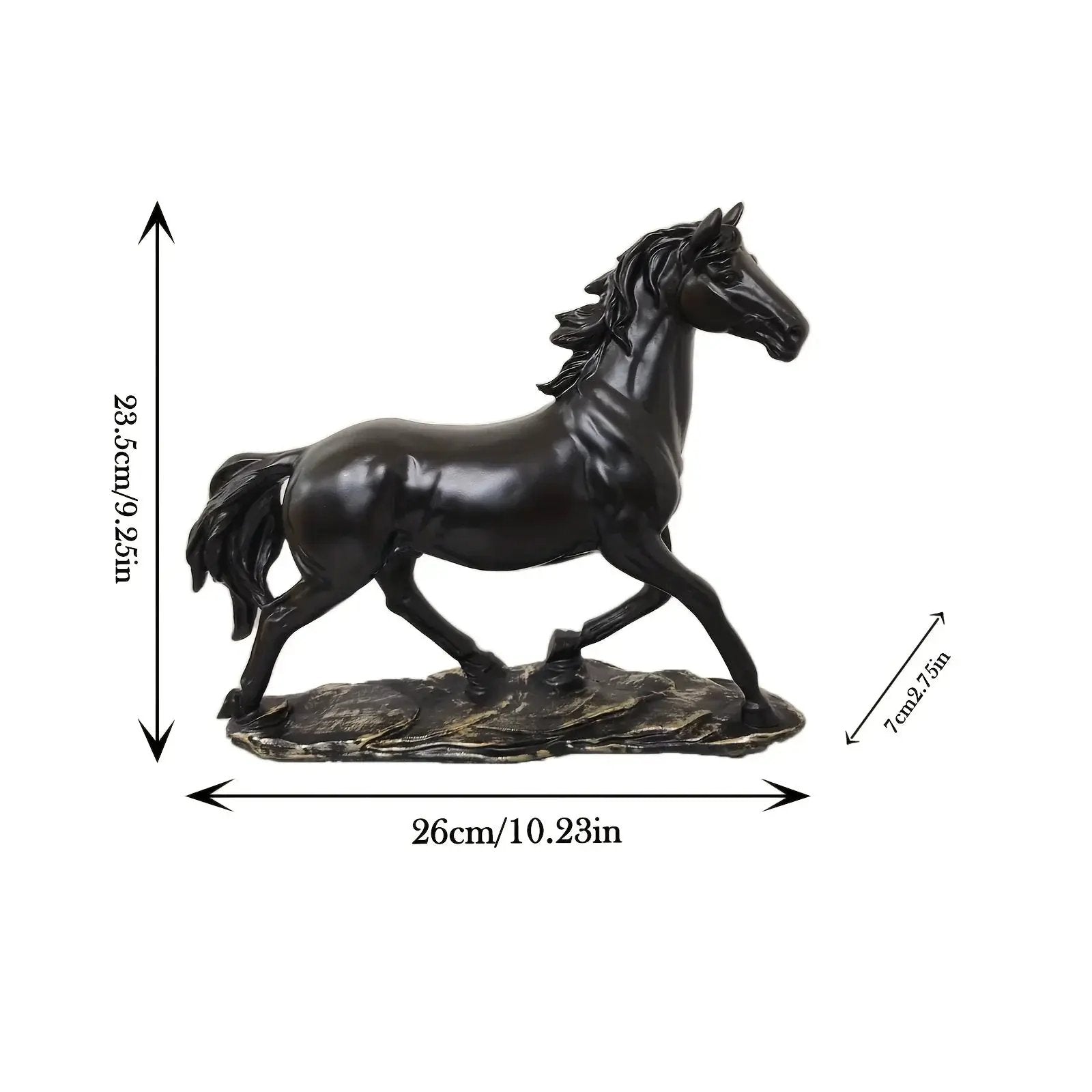 Running Horse Figurine Antique Bronze Table Decor by House Of Avana