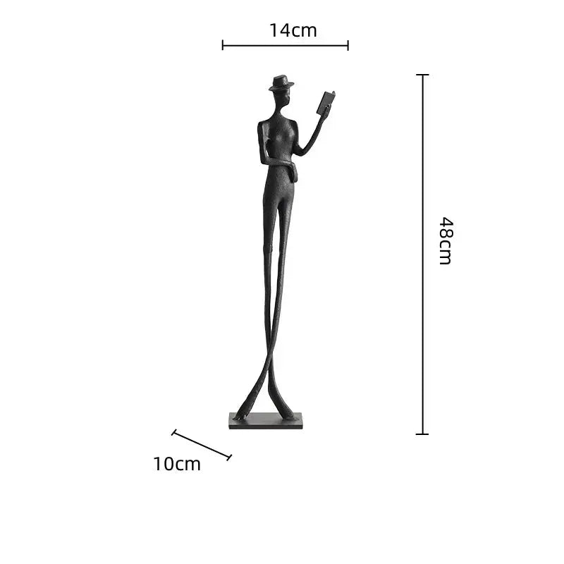 Abstract Acrobatic Sculpture Black with Silver Sphere for Modern Homes by House Of Avana