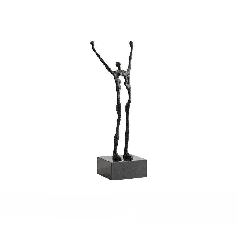 Abstract Acrobatic Sculpture Black with Silver Sphere for Modern Homes by House Of Avana