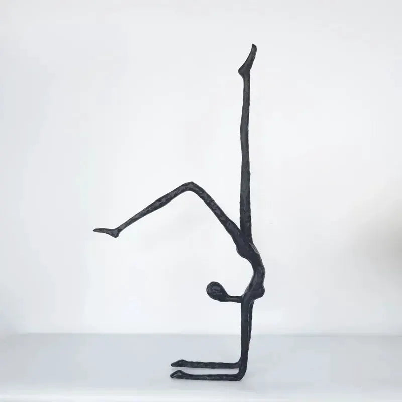 Abstract Iron Dancer Sculpture Matte Black Hammered for Your Home by House Of Avana