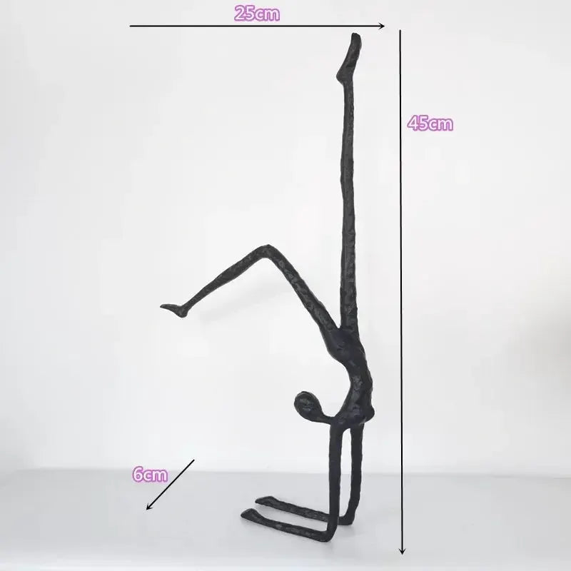 Abstract Iron Dancer Sculpture Matte Black Hammered for Your Home by House Of Avana