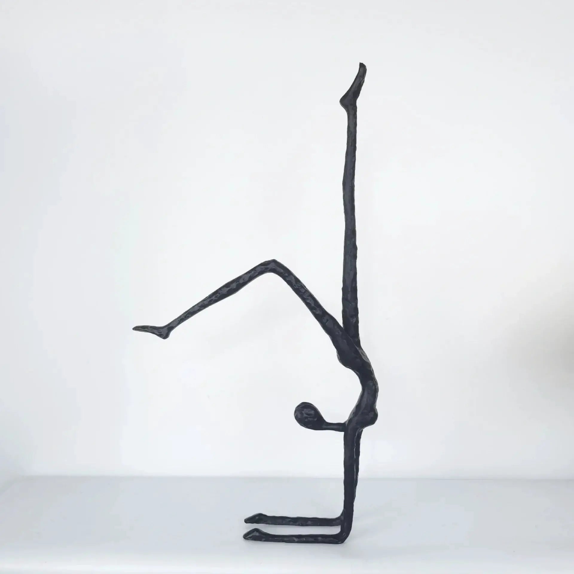 Abstract Iron Dancer Sculpture Matte Black Hammered for Your Home by House Of Avana
