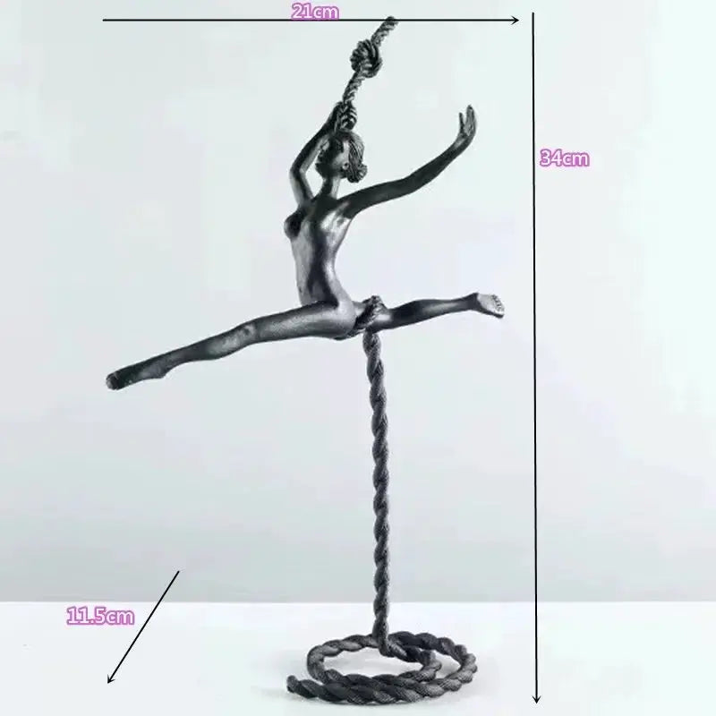 Abstract Iron Dancer Sculpture Matte Black Hammered for Your Home by House Of Avana