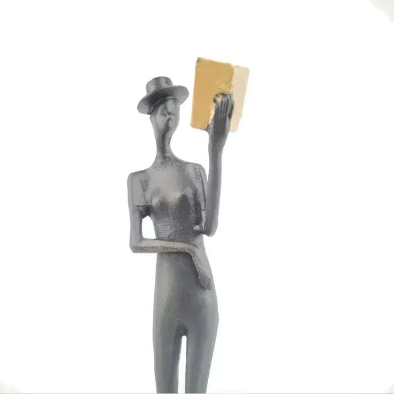 Modern Reading Gentleman Figurine Sculpture for Home Decor by House Of Avana