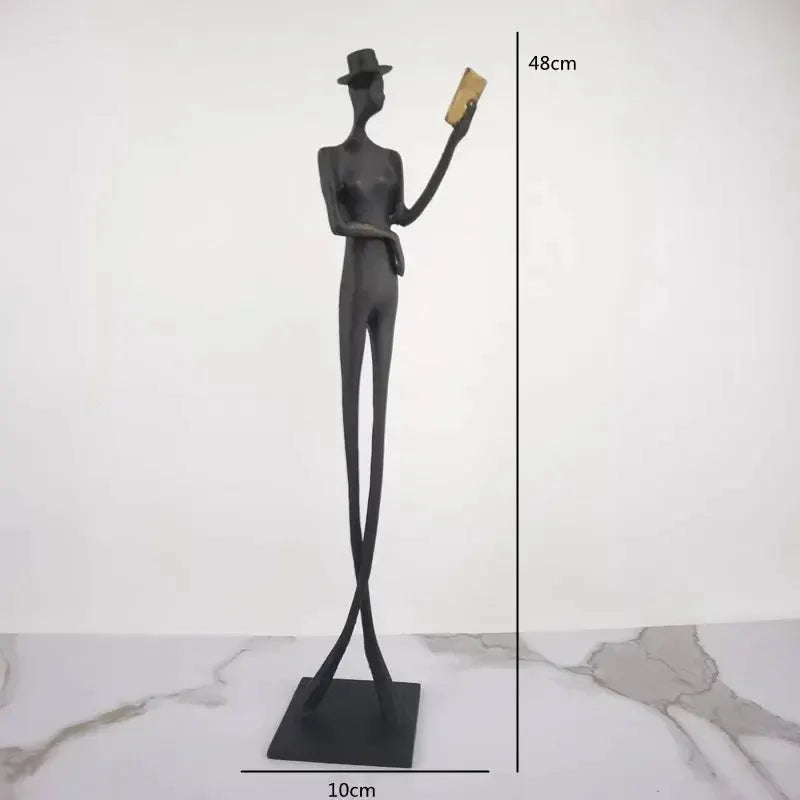 Modern Reading Gentleman Figurine Sculpture for Home Decor by House Of Avana
