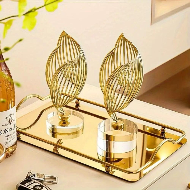 Abstract Table Sculpture - Golden Modern by House Of Avana