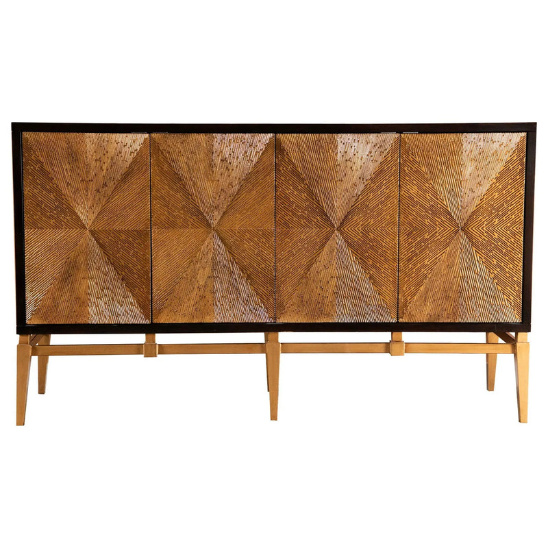 Capri - 4 Door Accent Cabinet - Brown / Gold by HouseOfZazla