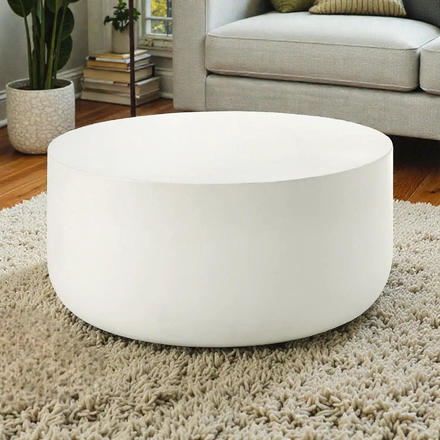 Dustan - Natural Coffee Table - White by Unique Piece Furniture