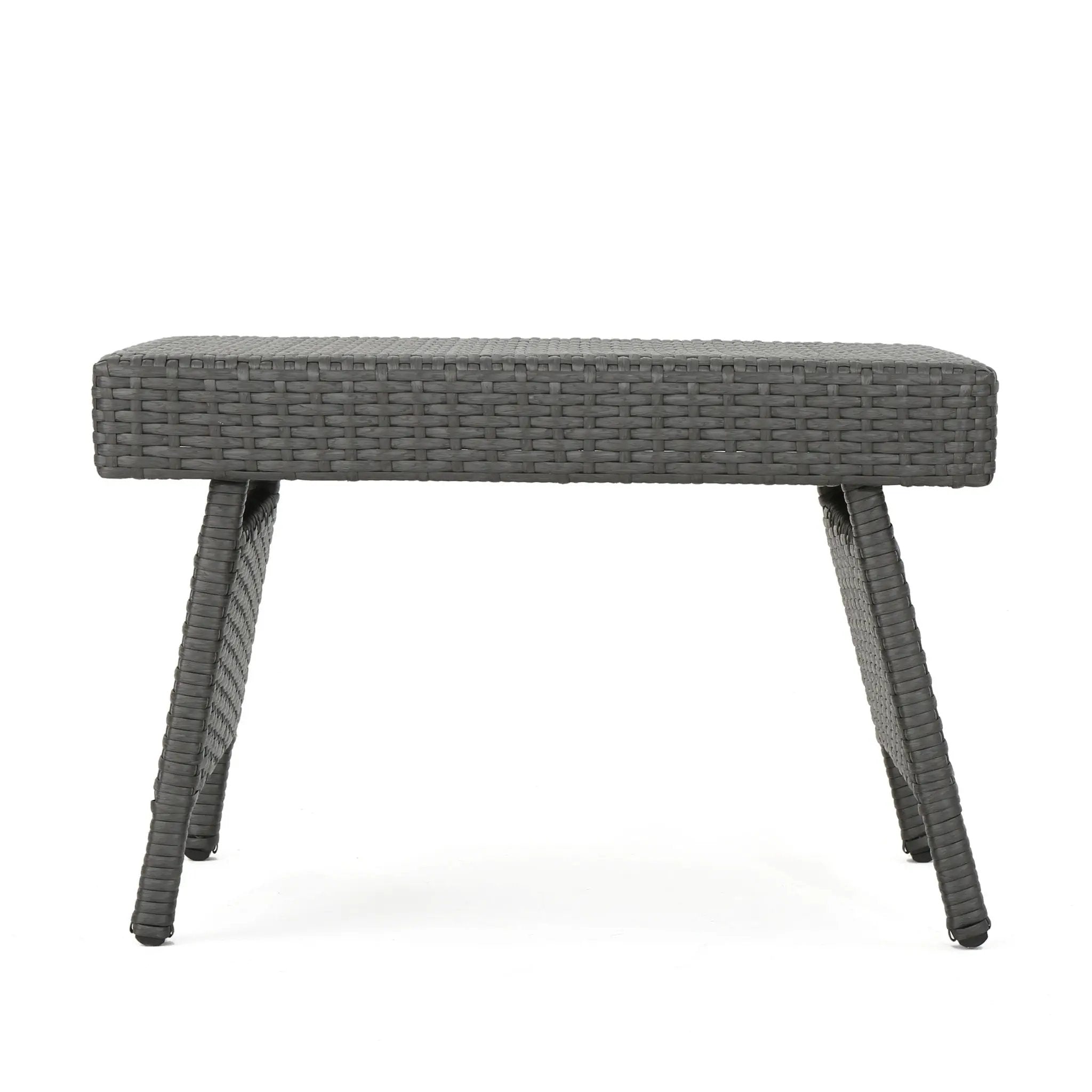 Outdoor Wicker Table With Rectangular Tabletop - Gray by HouseOfZazla