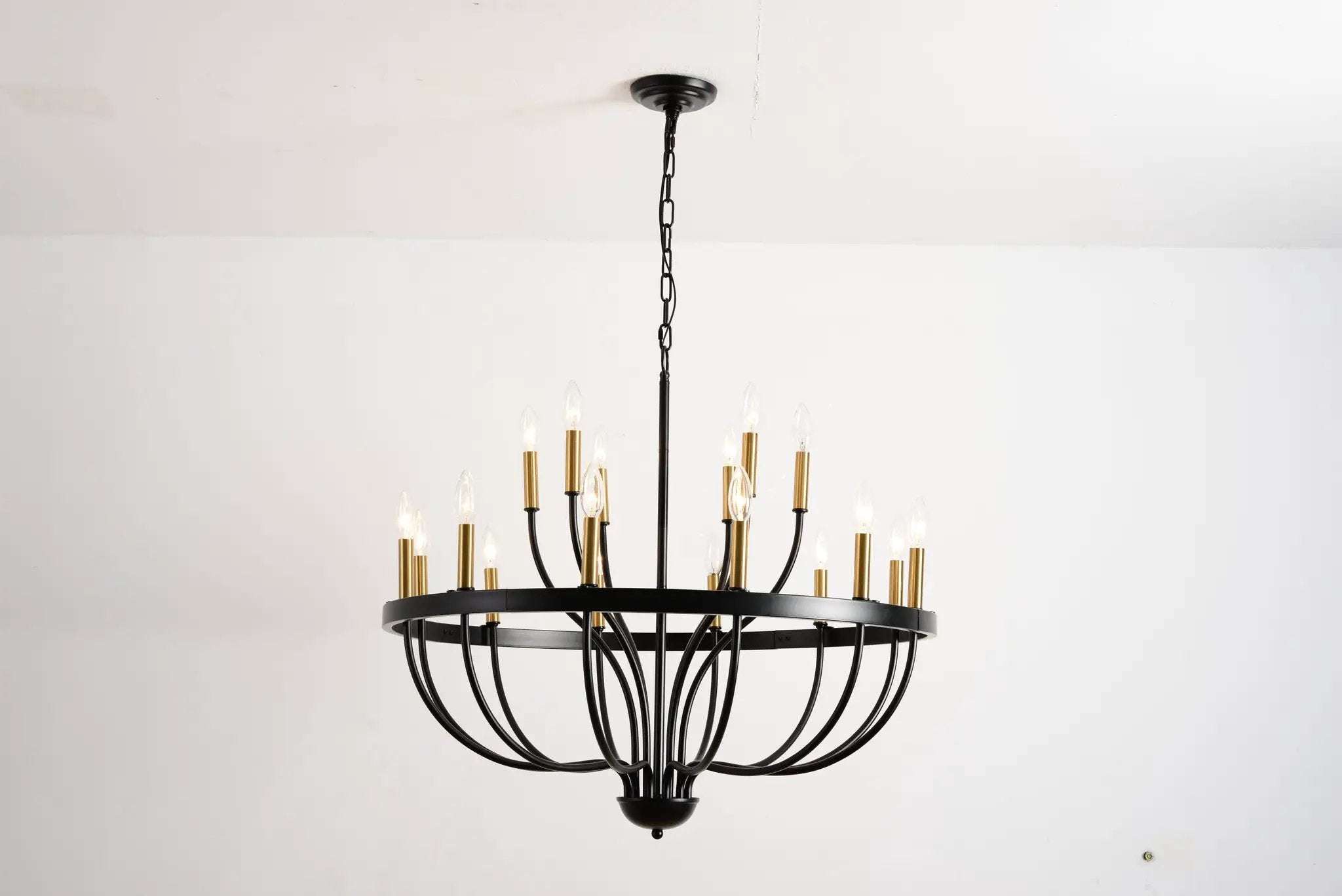 15-Light Industrial Iron Candle Chandelier Modern Farmhouse Pendant Light by HouseOfZazla