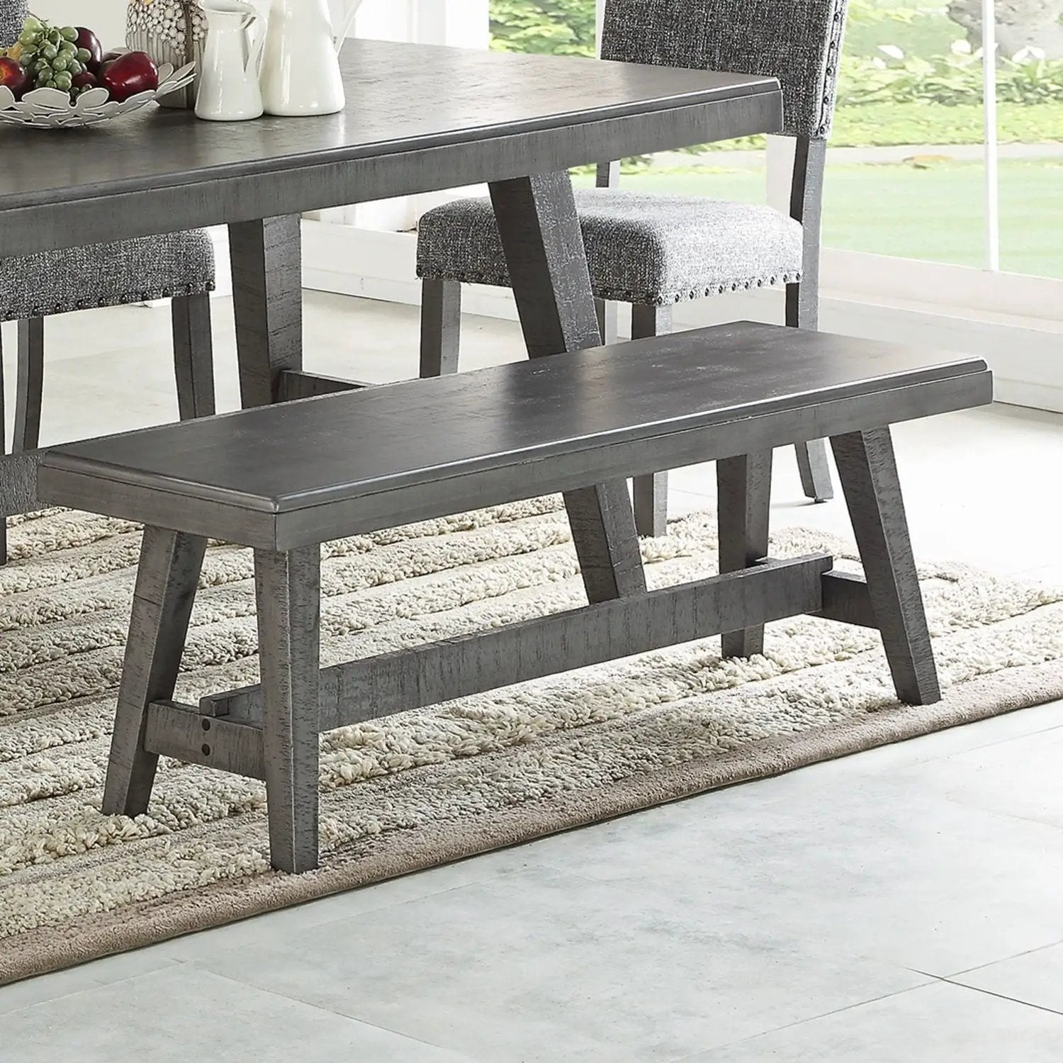 Dining Room Bench - Gray / Gray by HouseOfZazla