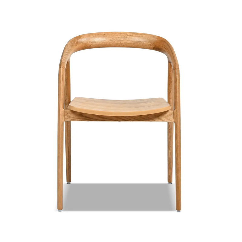 Simeon - Scandinavian Sculpted Dining Chair - Warm Natural Brown by Unique Piece Furniture