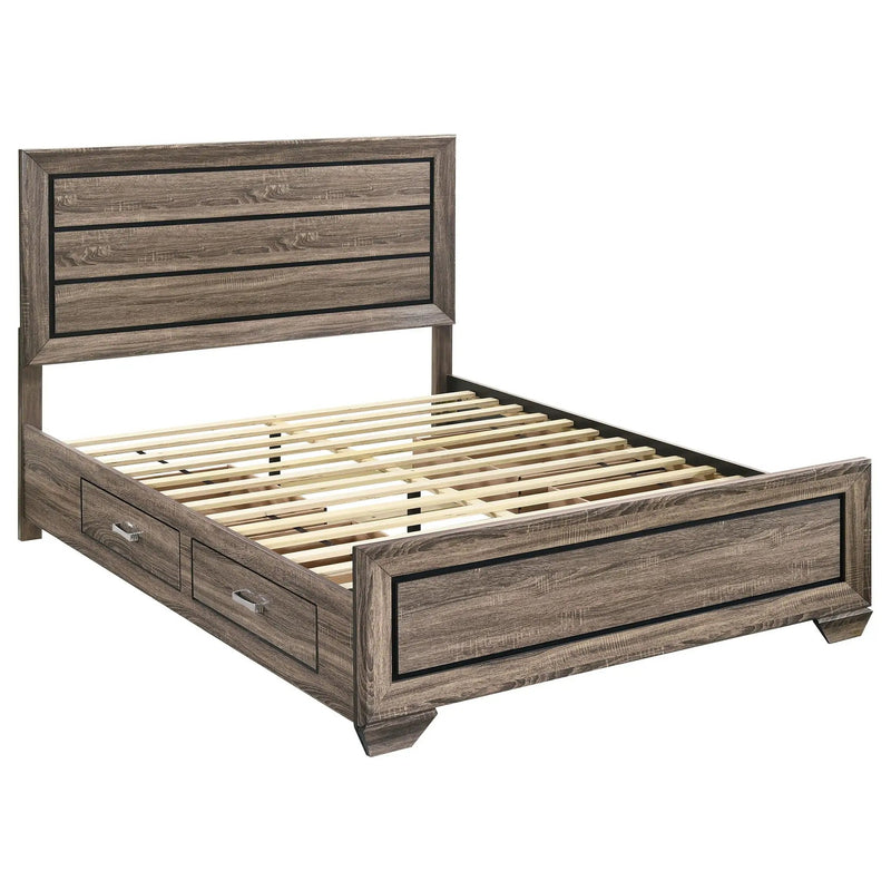 Queen Storage Bed With Underbed Drawers - Brown by HouseOfZazla