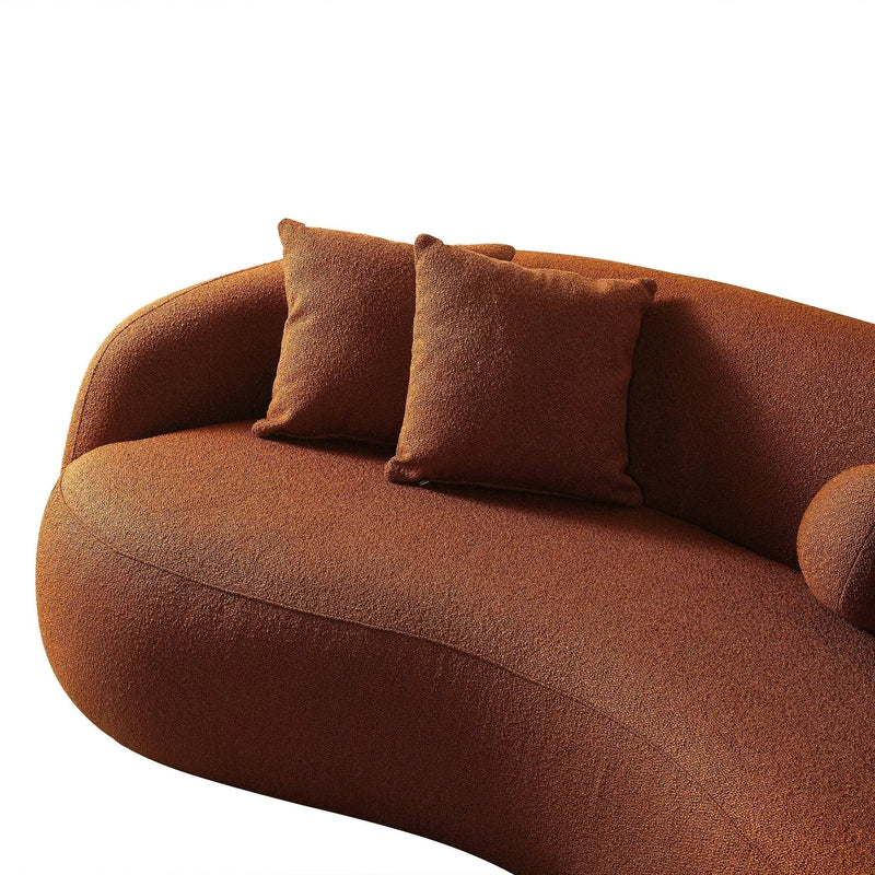 Drake - Japandi Style Curvy Boucle Sofa by HouseOfZazla