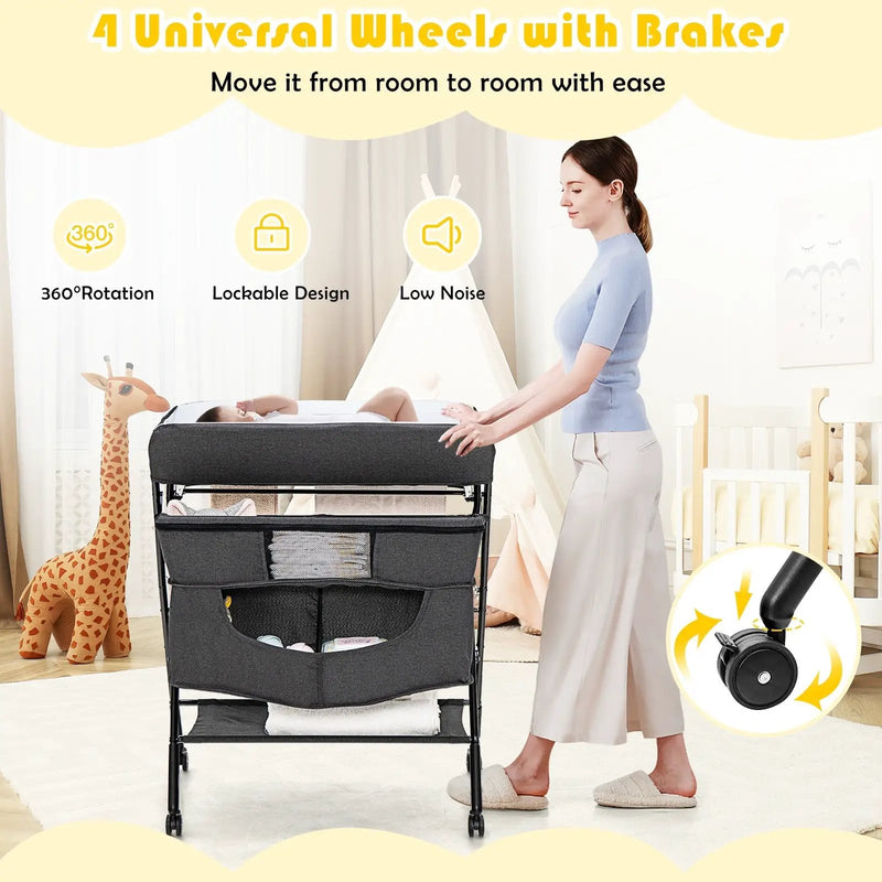 Portable Adjustable Height Newborn Nursery Organizer with by DirectDeals