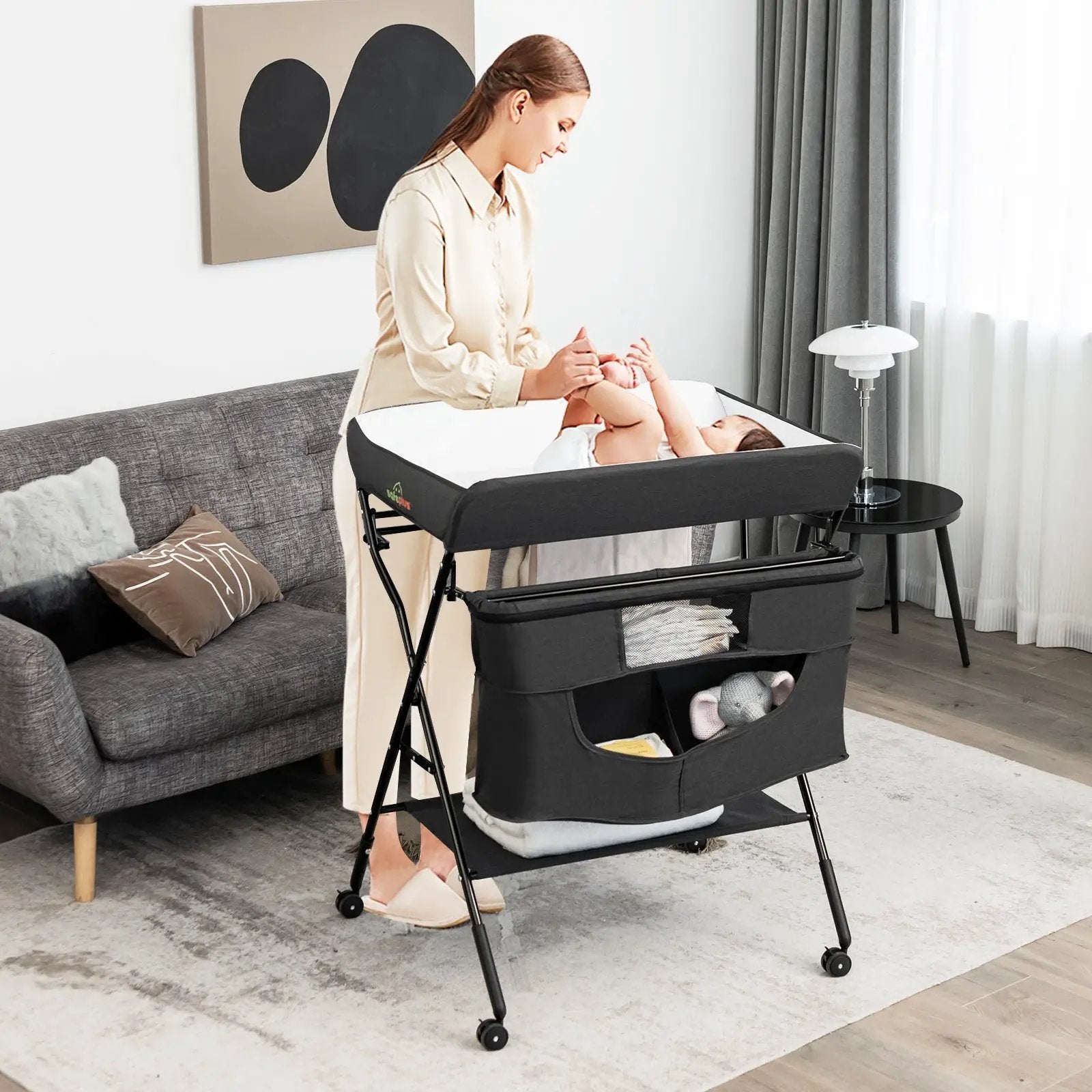 Portable Adjustable Height Newborn Nursery Organizer with by DirectDeals