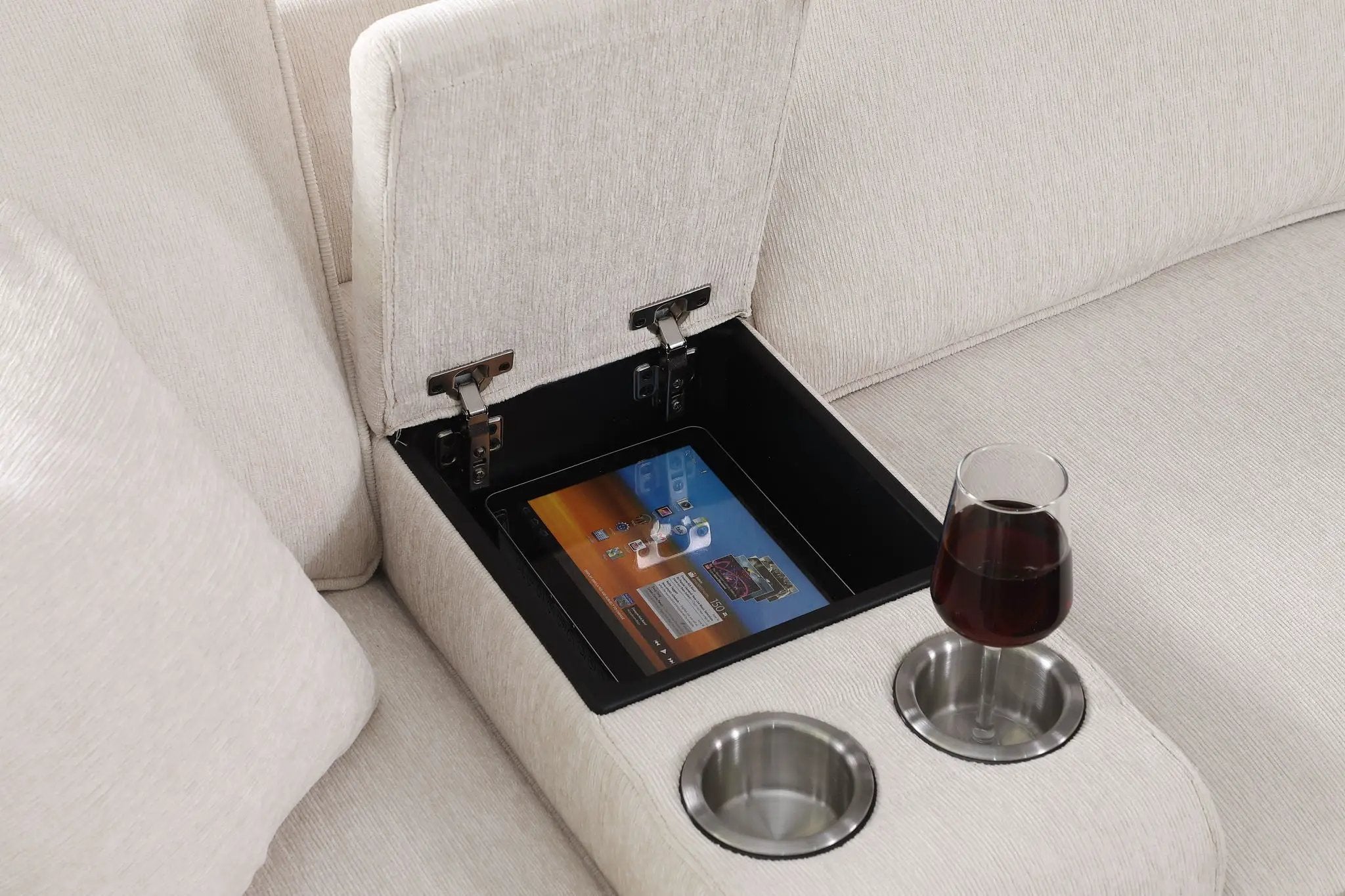 Rene - Sectional Sofa With Ottoman - Beige by Unique Piece Furniture