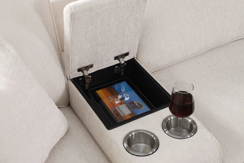Rene - Sectional Sofa With Ottoman - Beige by Unique Piece Furniture