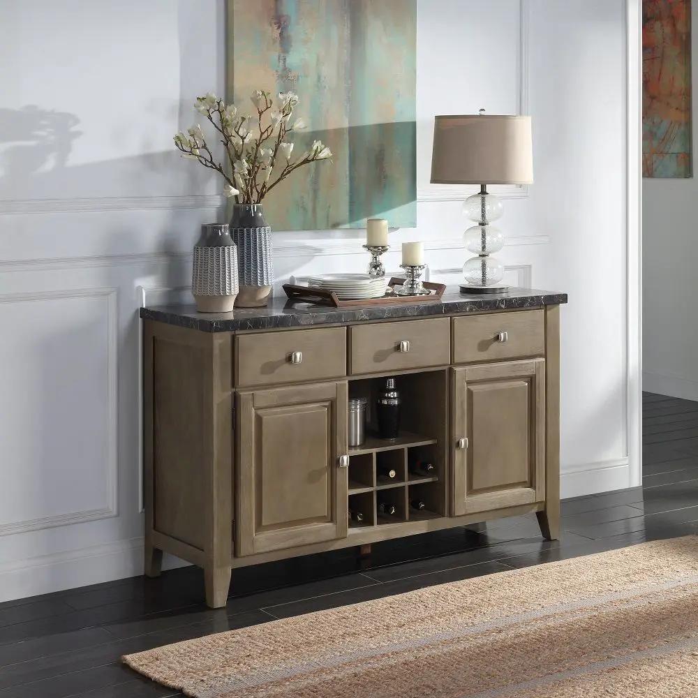 Charnell - Server - Marble Top & Oak by Unique Piece Furniture