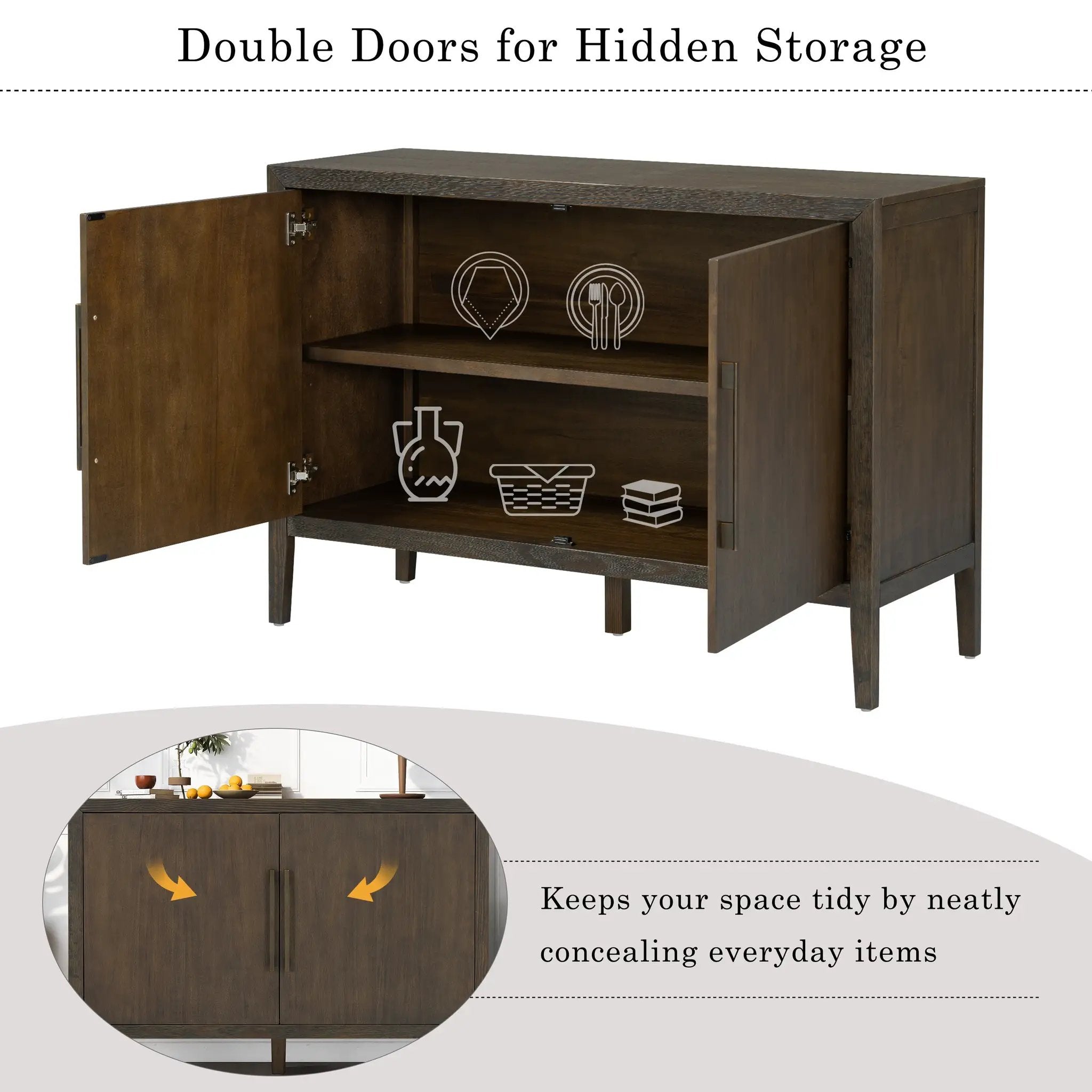 U_STYLE 47.25-Inch Farmhouse Sideboard by HouseOfZazla