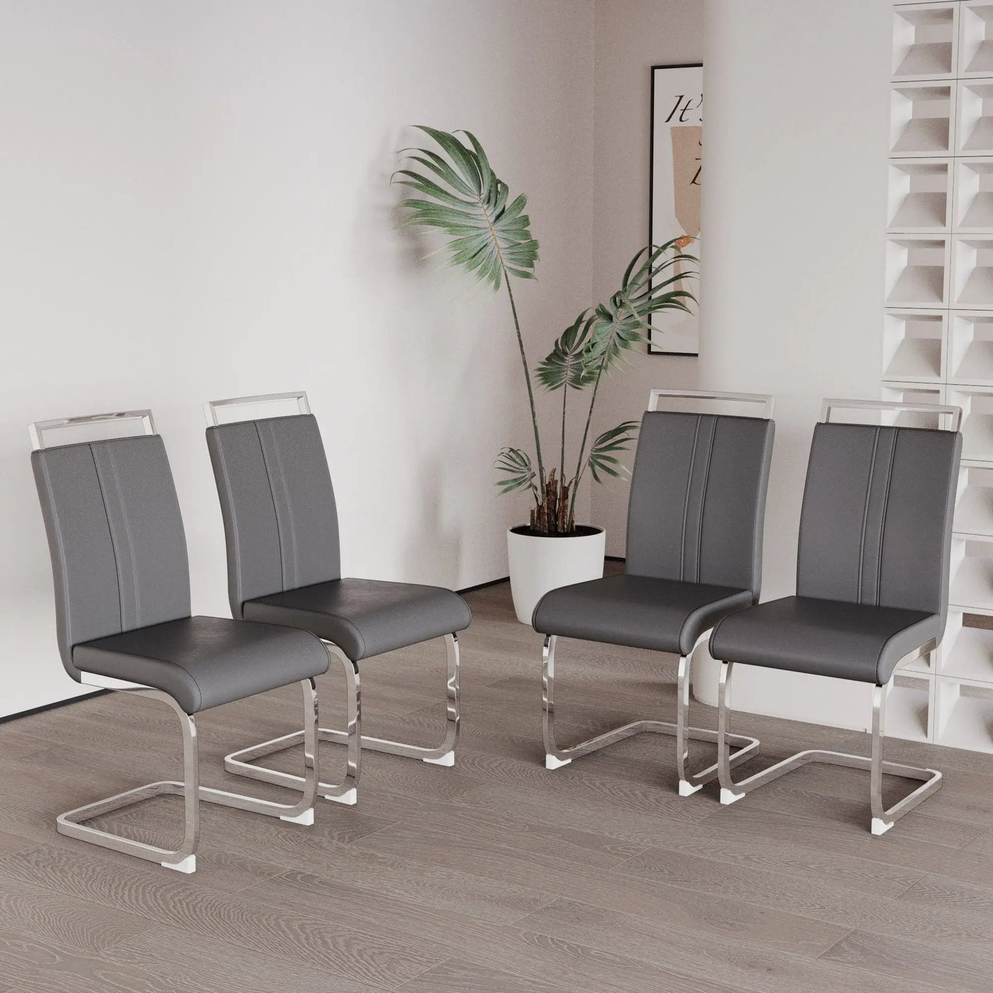 Modern Dining Chairs With Padded Seat, High Back by Unique Piece Furniture
