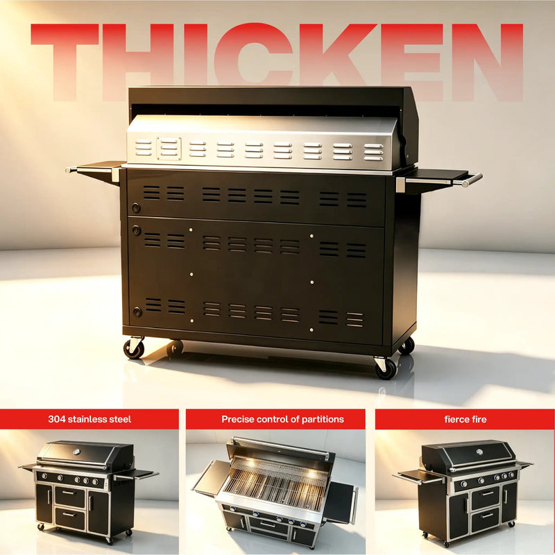 49'' Stainless Steel Standard Grill Featuring Infrared Back Burner by HouseOfZazla