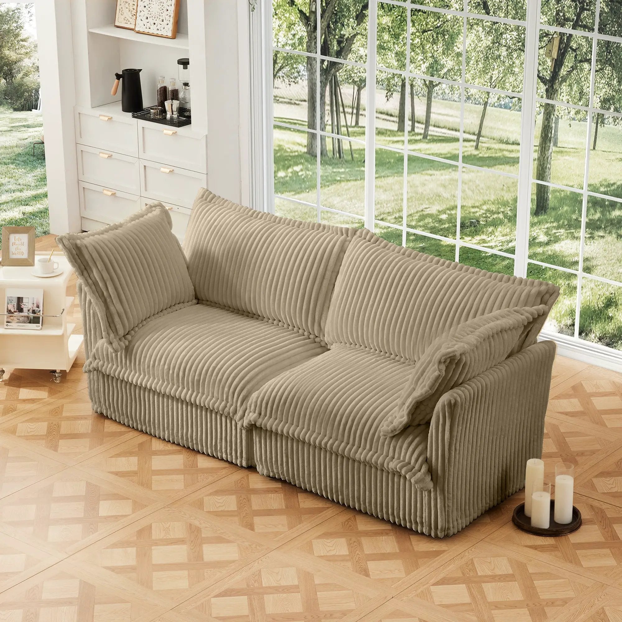 Modern Slipcovered 2-Seat Sofa Couches for Living Room by HouseOfZazla
