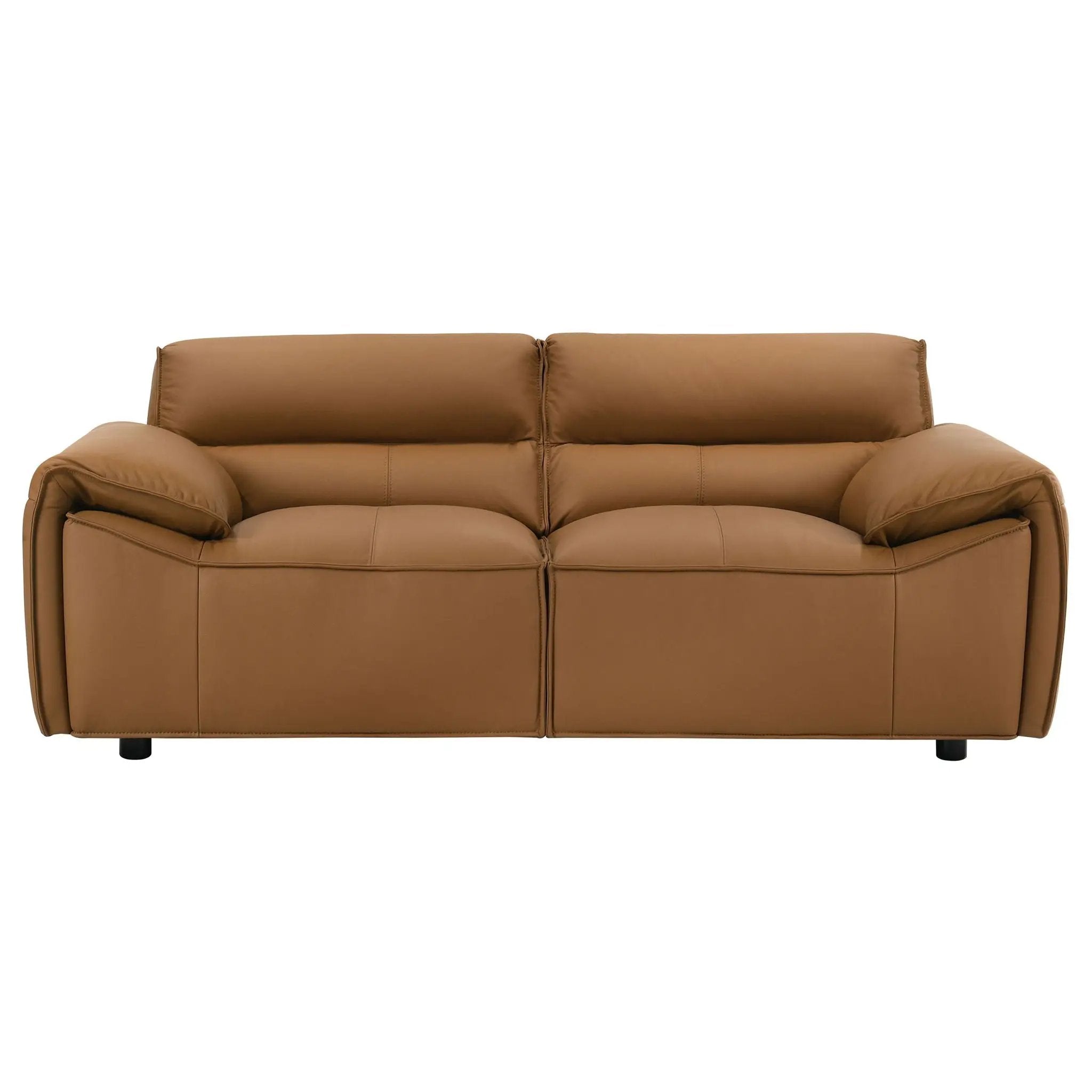 Buxton Top Grain Leather Upholstered Loveseat Orange by Unique Piece Furniture